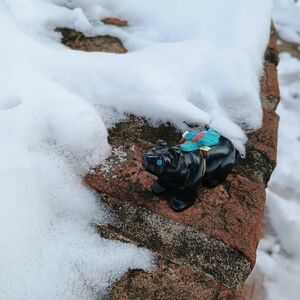 VTG Native American, Zuni, hand-carved Jet bear fetish, spiritual animal